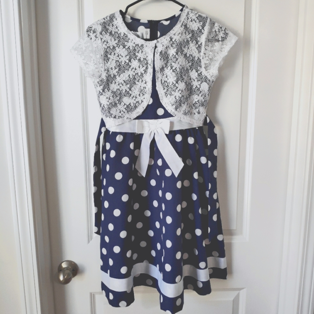 Bonnie Jean Blue Polka Dot Dress